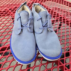 UGG Blue Chukka Boots with Suede Upper and Bright Sole